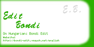 edit bondi business card